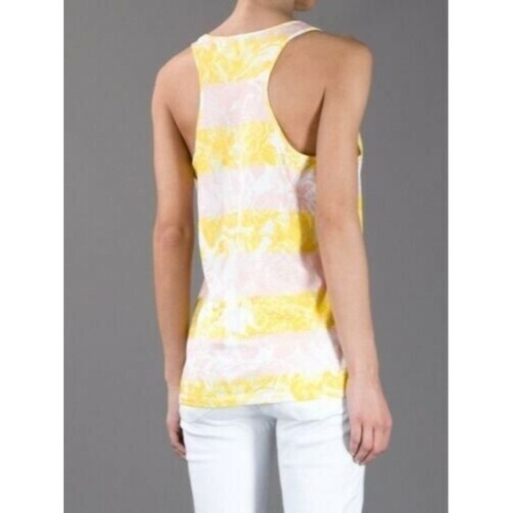 STELLA McCARTNEY Striped FLORAL Tank TOP 100% Cotton $260 Size 44 - Picture 2 of 7
